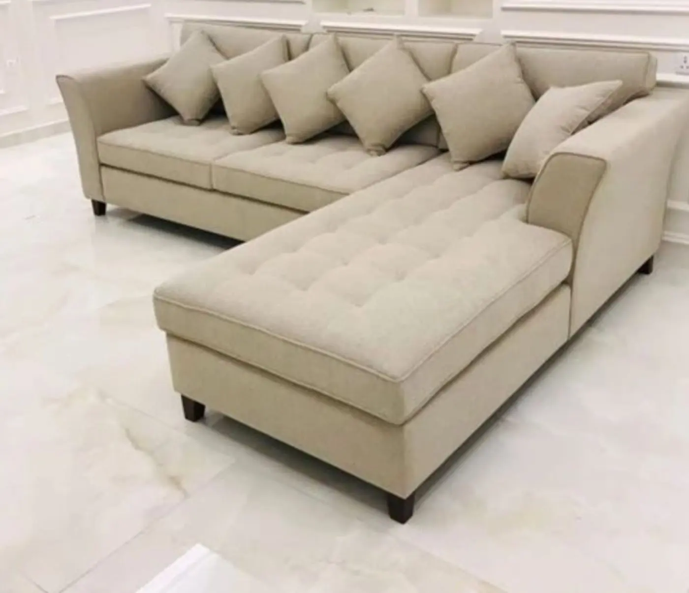 Customized majlis seating built in our Sharjah Industrial Area 4 workshop